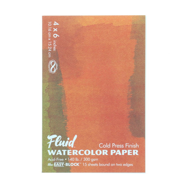 Fluid Fluid Watercolor Block Cold Press 140 lb 15 Sheets