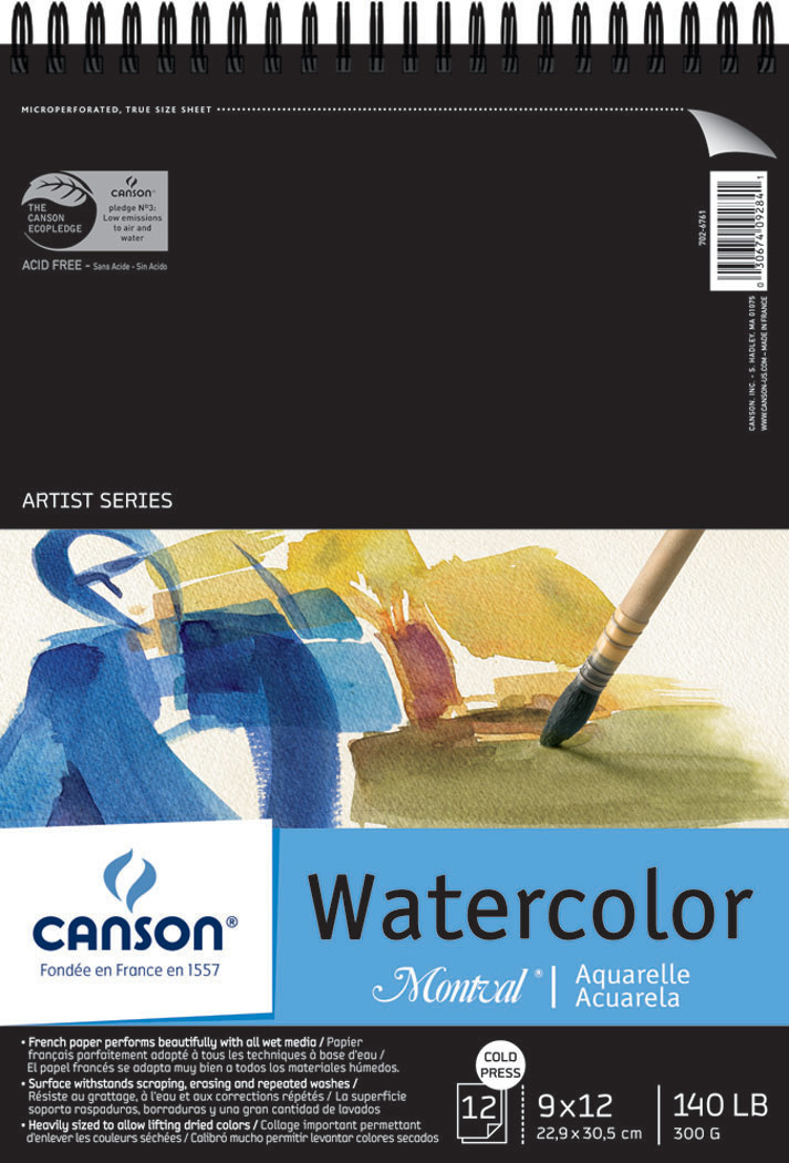 Studio Watercolor Pads Cold-Press 9 x 12 140 lb. 12 Shts./Pad -  8001348175117