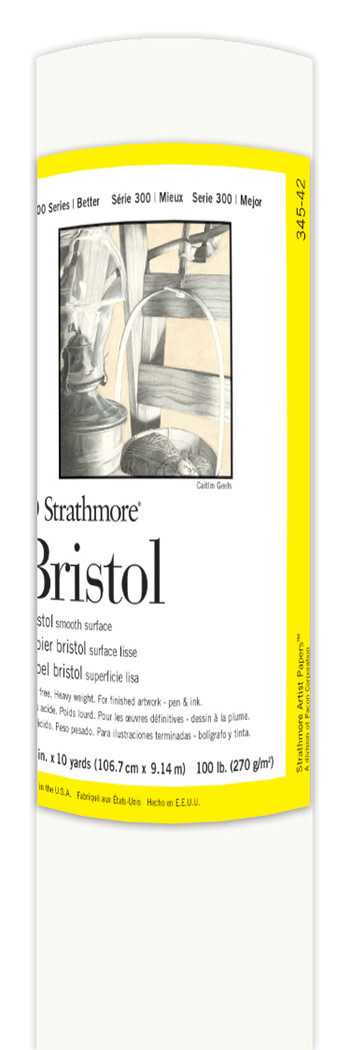 Strathmore 300 Series Bristol Roll - 42 x 10 yds, Smooth