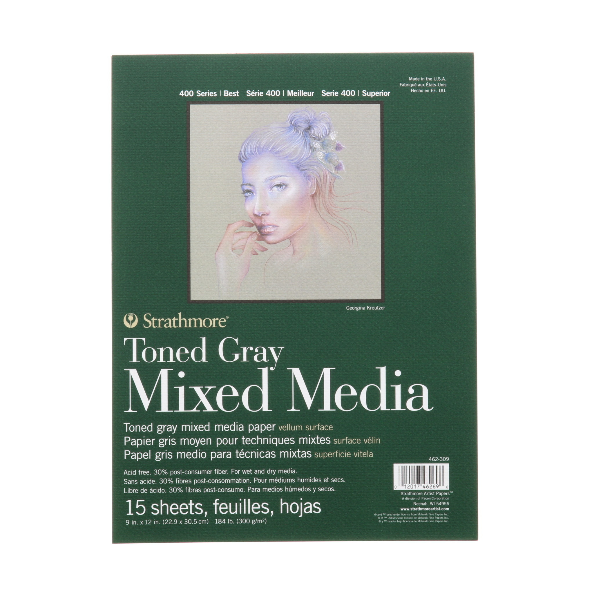 Strathmore Mixed Media Paper Pad 400 Series 15 Sheets 9 x 12