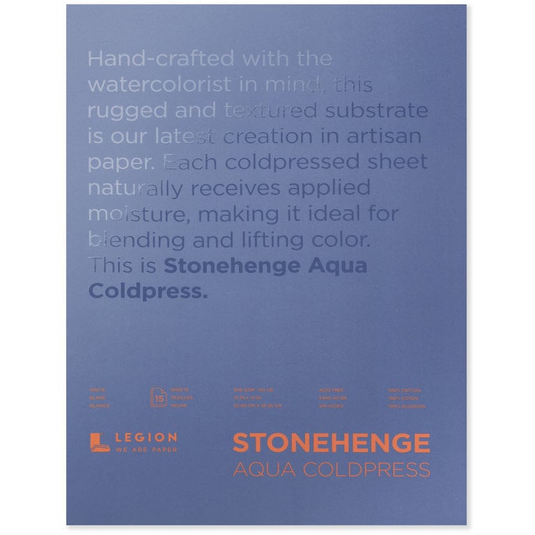 Legion Paper Legion Stonehenge Aqua Watercolor Block Cold Press 140 lb