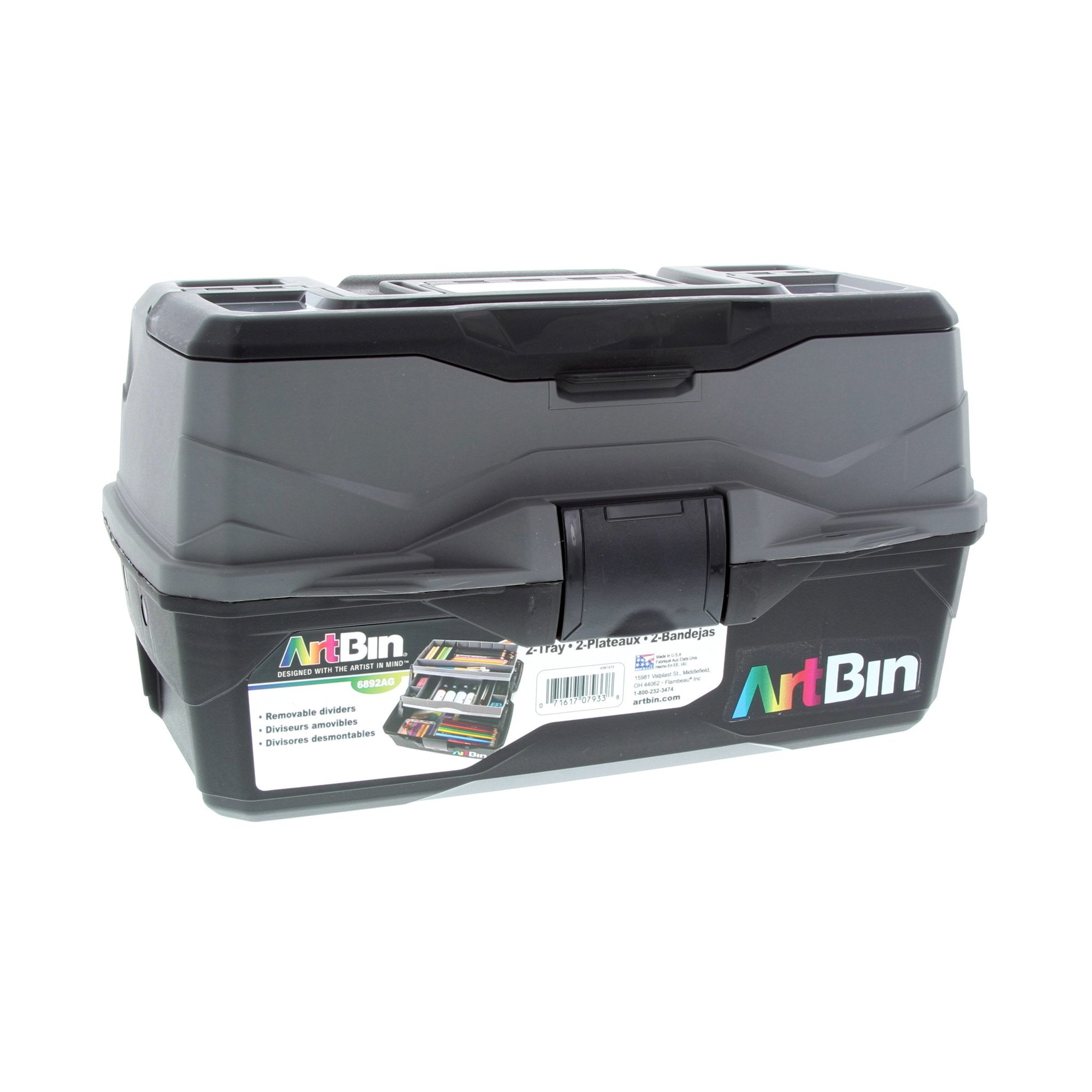 ArtBin 1 Tray Art Supply Box Black/Gray