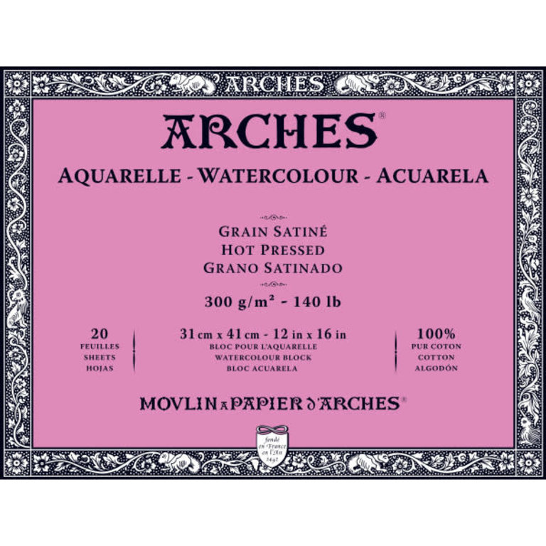 Arches 140 lb. Watercolor Block, Cold-Pressed, 12 x 16