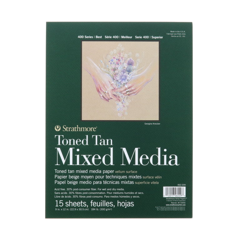 Strathmore Strathmore Mixed Media Paper Pad 400 Series 15 Sheets 9" x 12"