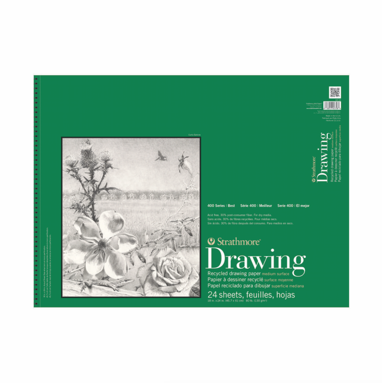 Strathmore Strathmore Drawing Pad 400 Series Medium Recycled 24 Sheets