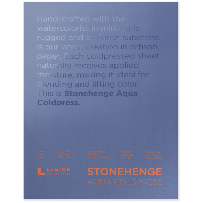 Legion Paper Legion Stonehenge Aqua Watercolor Block Cold Press 140 lb