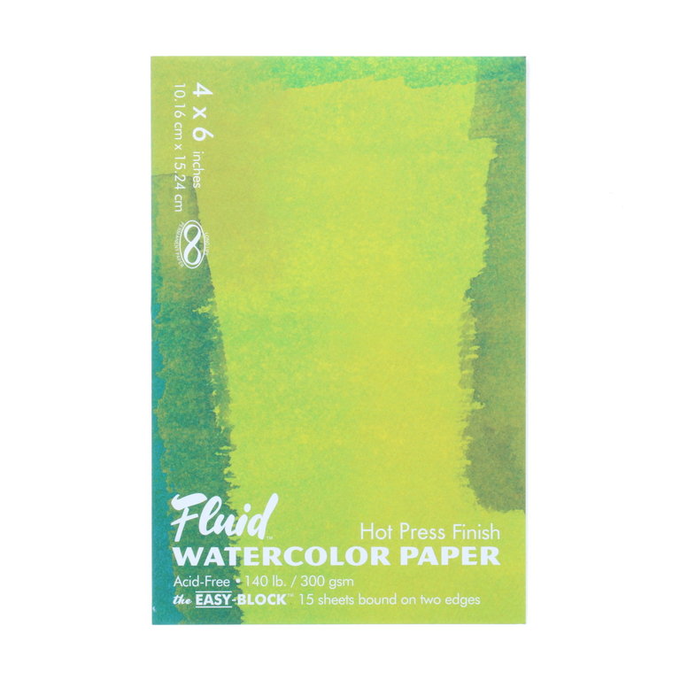 Fluid Fluid Watercolor Block Hot Press 140 lb 15 Sheets