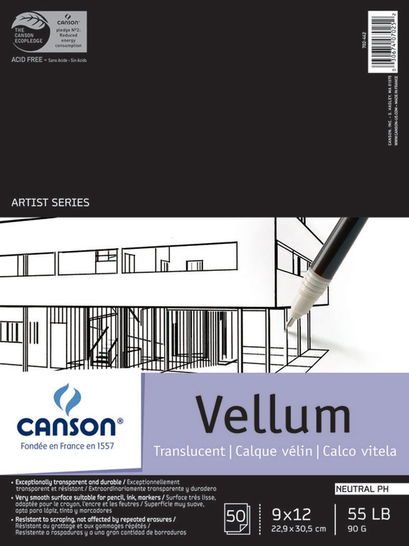 Canson Canson Vidalon Vellum Pad 55 lb 50 Sheets