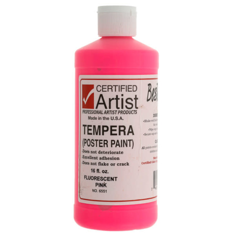 Bestemp Bestemp Tempera Paint Fluorescent Pink 16 oz