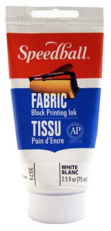 Speedball Fabric Block Printing Ink, 2.5-Ounce, Opaque White