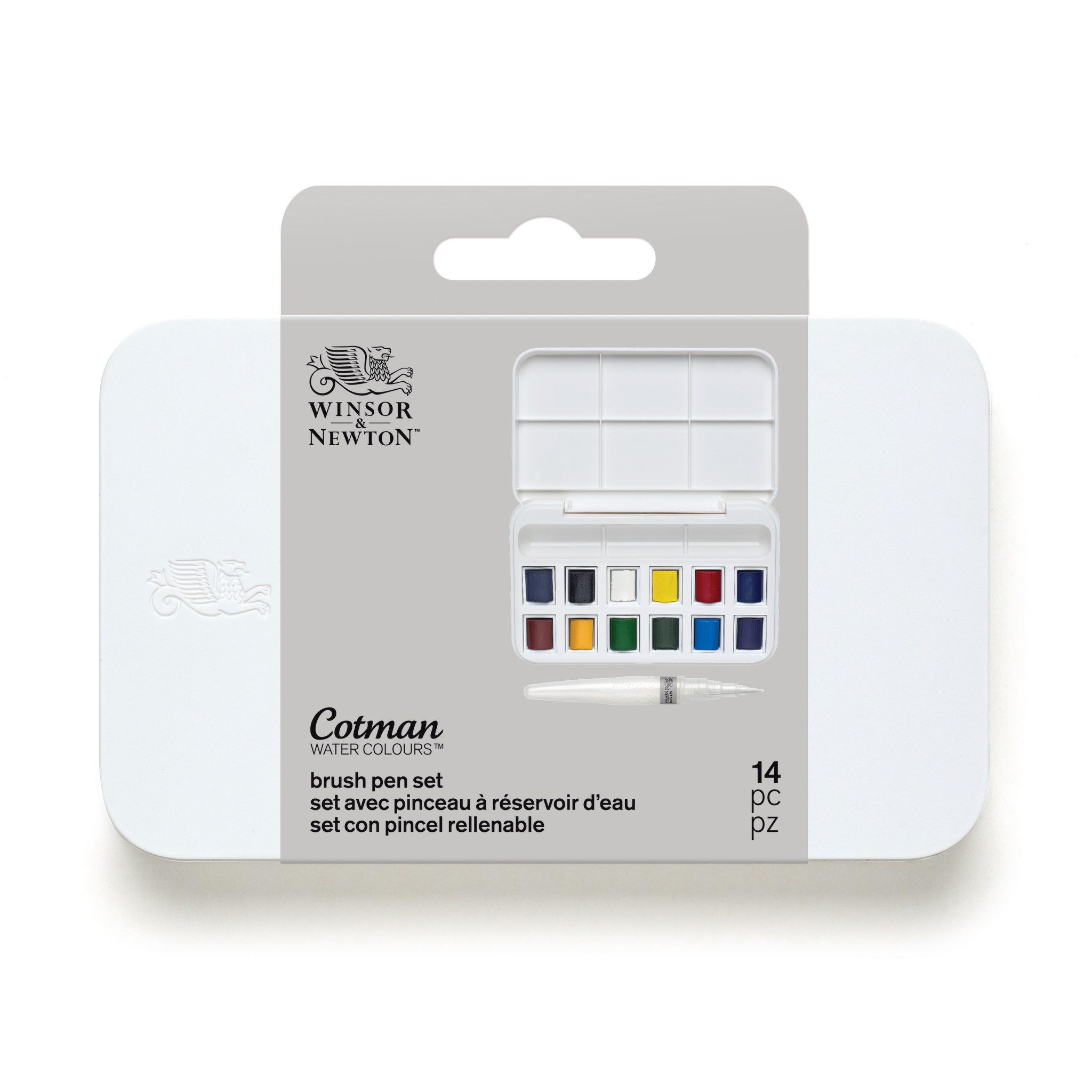 Winsor & Newton Cotman Watercolor Paint Set, 12 Colors, 8ml (0.27-oz) Tubes w/ Brush