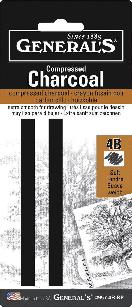 STAPENS Compressed Charcoal, Square Vine Charcoal Sticks and Graphite  Sticks with Blending Stump, Pack of 18 Pcs