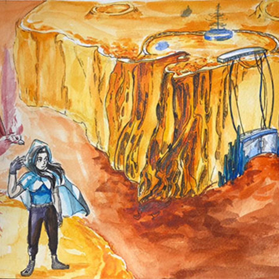 Jason LeClair Young Artist 2445 Drawing and Painting Space Fantasy