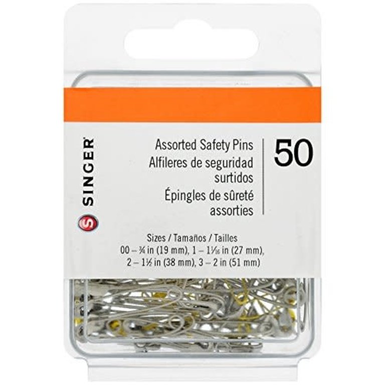 Singer Assorted Safety Pins, 50 Count 