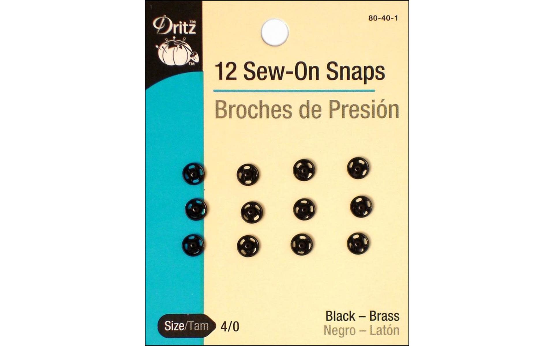 Dritz Black Sew On Snaps Size 2 - 6ct - Sew On Snaps - Snaps & Fasteners -  Buttons