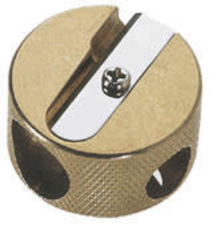 M&R M+R Brass Round Double-Hole Pencil Sharpener