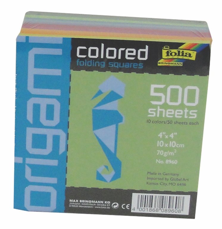 Folia Folia Origami Paper 10 Colors 500-Sheets