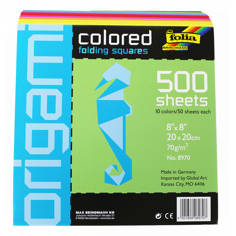 Folia Folia Origami Paper 10 Colors 500-Sheets