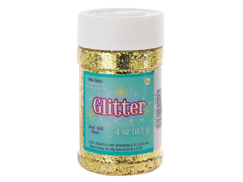 Advantus Kelly Green Glitter, Gold - 4 oz jar
