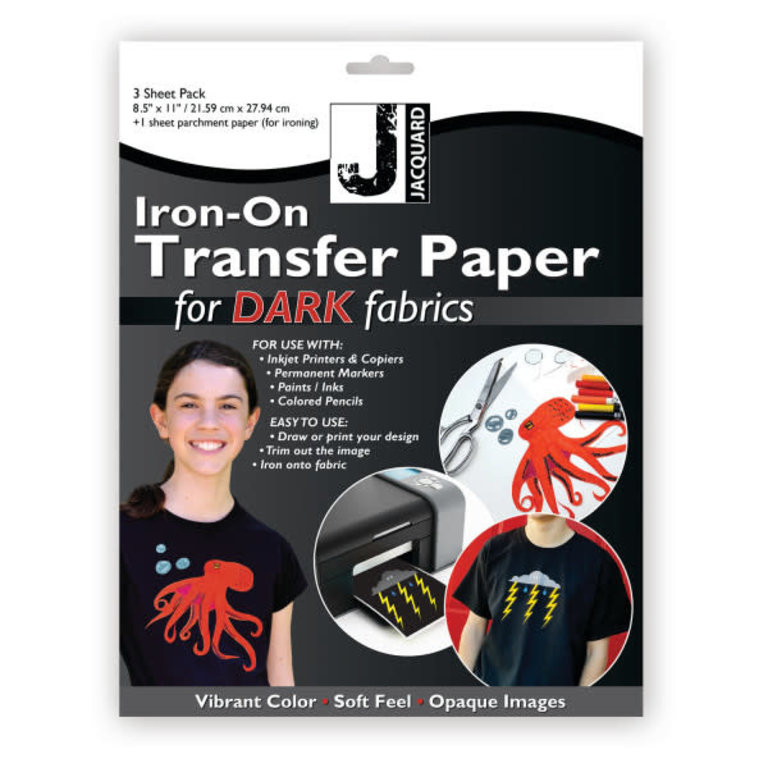 Jacquard Jacquard Iron-On Transfer Paper for Dark Fabric 3 Pack