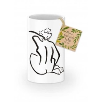 Francesa Rosati Artist's Loft: Cocktails On The Roof  White Vase Nude Back 2.75"x3.75"