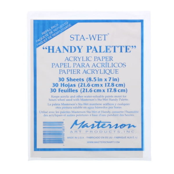Masterson Sta-Wet Palette with Airtight Lid Keeps Paint Wet Fresh for Days, with Pack of 30 Acrylic Paper 8 1/2 in. x 7 in, and