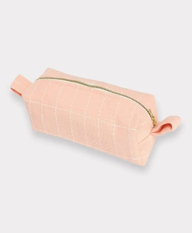 Colleen Clines Small Grid-Stitch Toiletry Bag