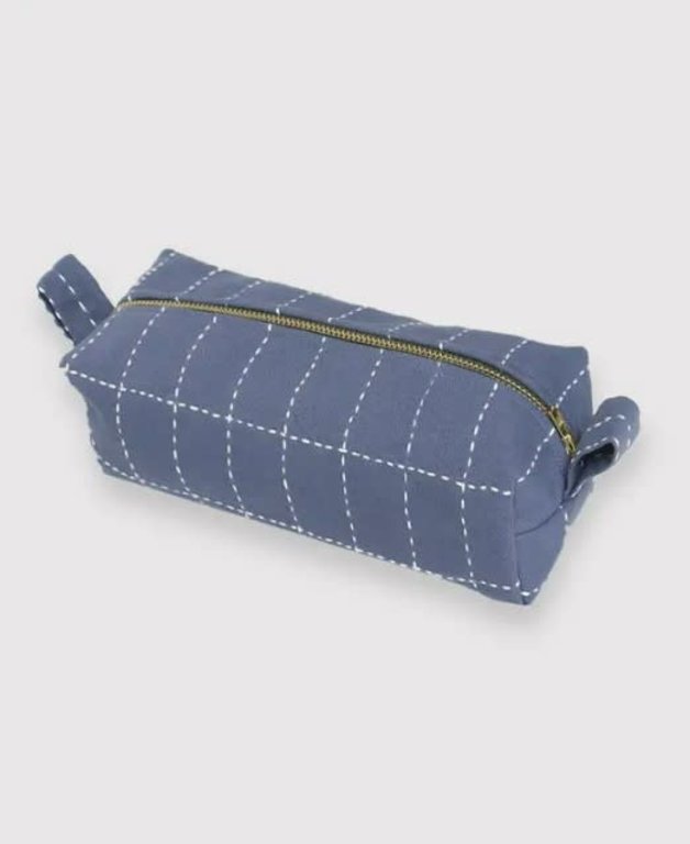 Colleen Clines Small Grid-Stitch Toiletry Bag