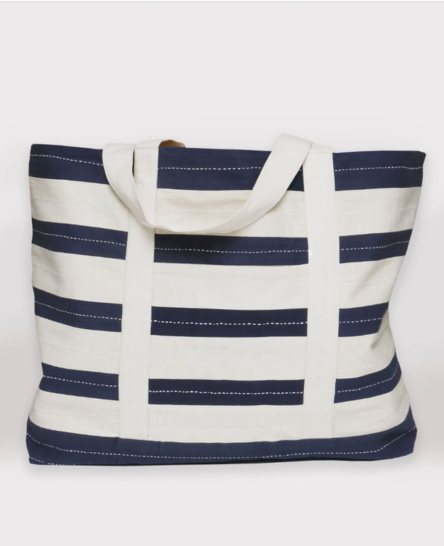 Colleen Clines Stripe Canvas Tote Bag