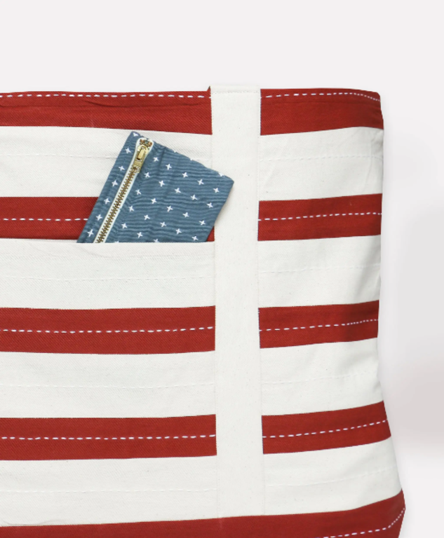 Colleen Clines Stripe Canvas Tote Bag