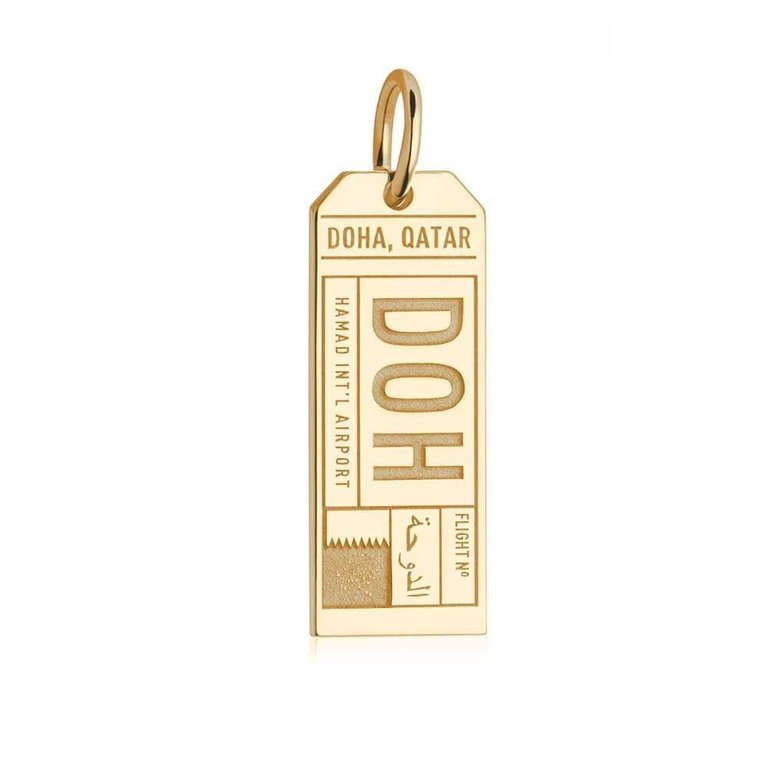 Nicole Parker King Jet Set Candy Luggage Tag Charm Gold
