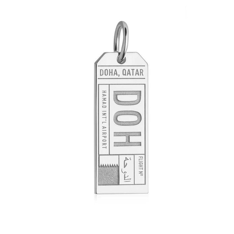 Nicole Parker King Jet Set Candy Luggage Tag Charm Silver