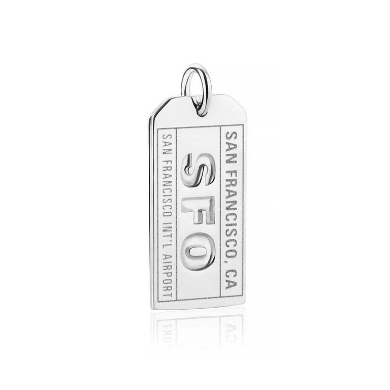 Nicole Parker King Jet Set Candy Luggage Tag Charm Silver