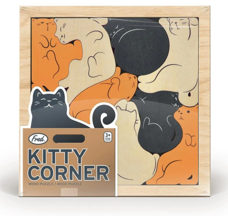 Fred & Friends Kitty Corner wooden puzzle