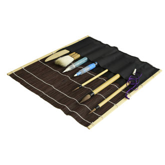 Yasutomo Fudemaki Bamboo Brush Holder with Pockets