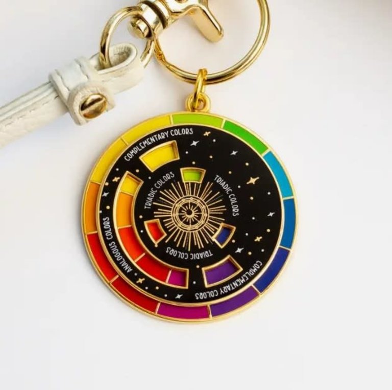 The Gray Muse Color Wheel Enamel Keychain