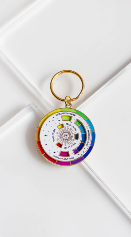 The Gray Muse Color Wheel Enamel Keychain