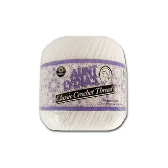 Coates Aunt Lydia's Classic Crochet Thread 3 Ply 100% Cotton White 1000 Yards