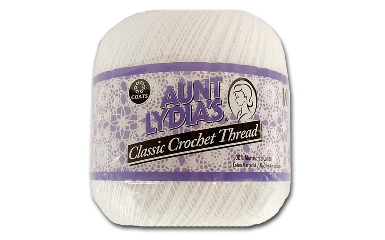 Coates Aunt Lydia's Classic Crochet Thread 3 Ply 100% Cotton White 1000 Yards
