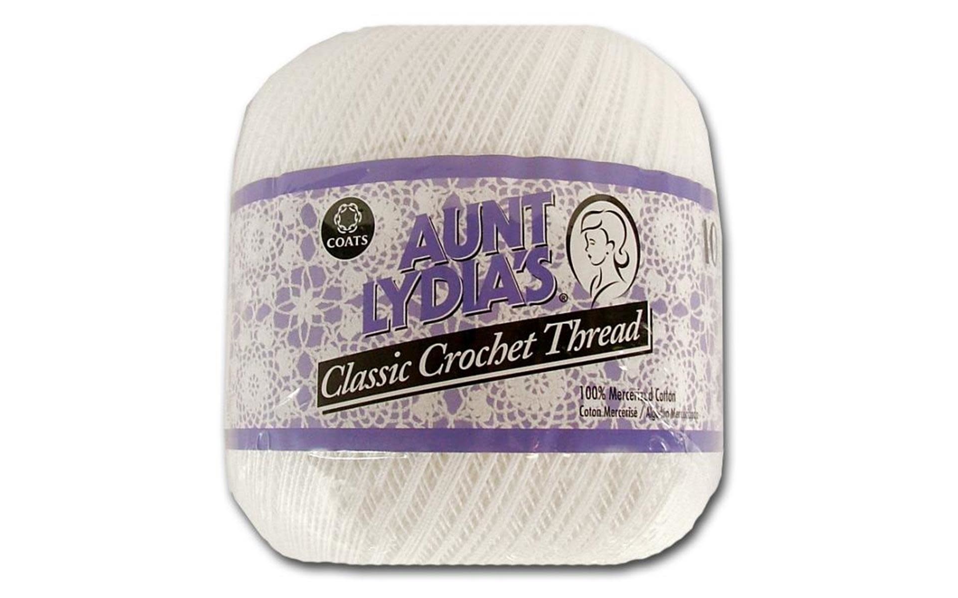 Aunt Lydia's Classic Crochet Thread 3 Ply 100 Cotton White 1000 Yards