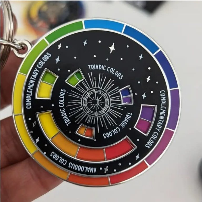The Gray Muse Color Wheel Enamel Keychain