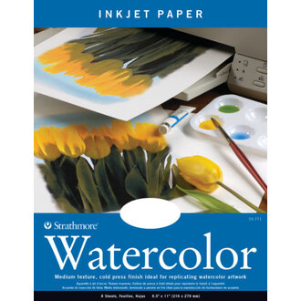 Strathmore Artist Ink Jet Watercolor Paper 140 lb 8.5"x11" 8 Pack