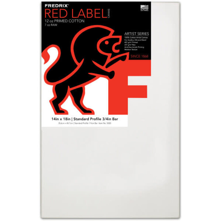 Fredrix Fredrix Artist Series Red Label 12 oz. Primed Cotton Stretched Canvas 3/4"