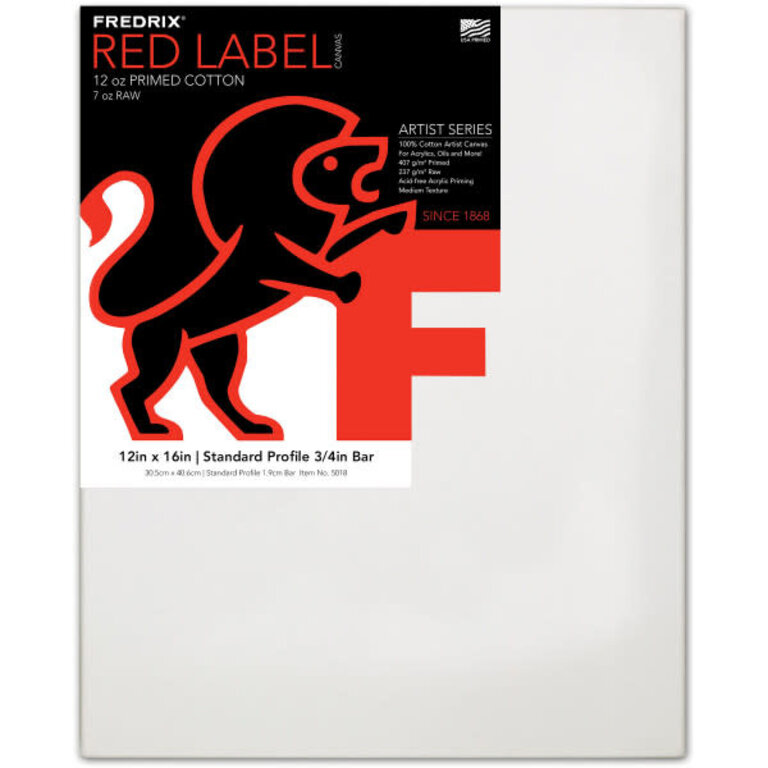 Fredrix Fredrix Artist Series Red Label 12 oz. Primed Cotton Stretched Canvas 3/4"