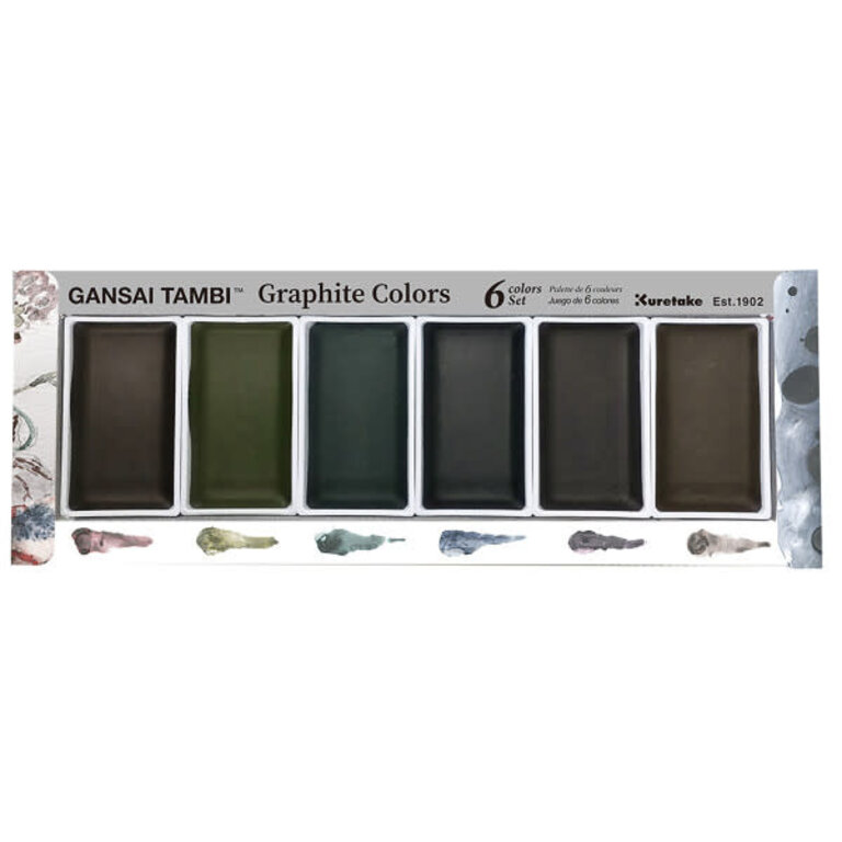 Kuretake Zig Kuretake Gansai Tambi Watercolor Graphite Colors 6 Set