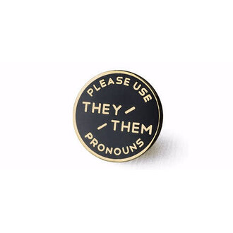 Gamut Pins Gamut Enamel Pronoun Pins 3/4" Black & Gold