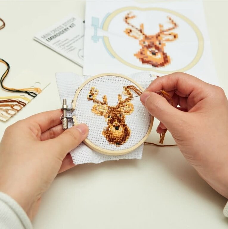 Kikkerland Design Mini Cross Stitch Embroidery Kit