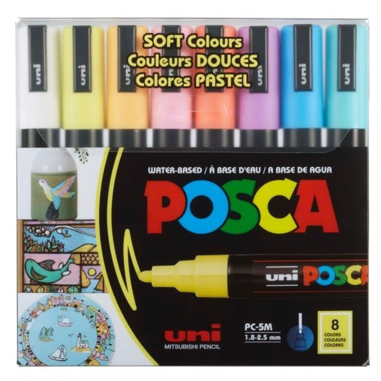 Posca Posca Paint Marker 8-Color PC-5M Medium Soft Colours Set