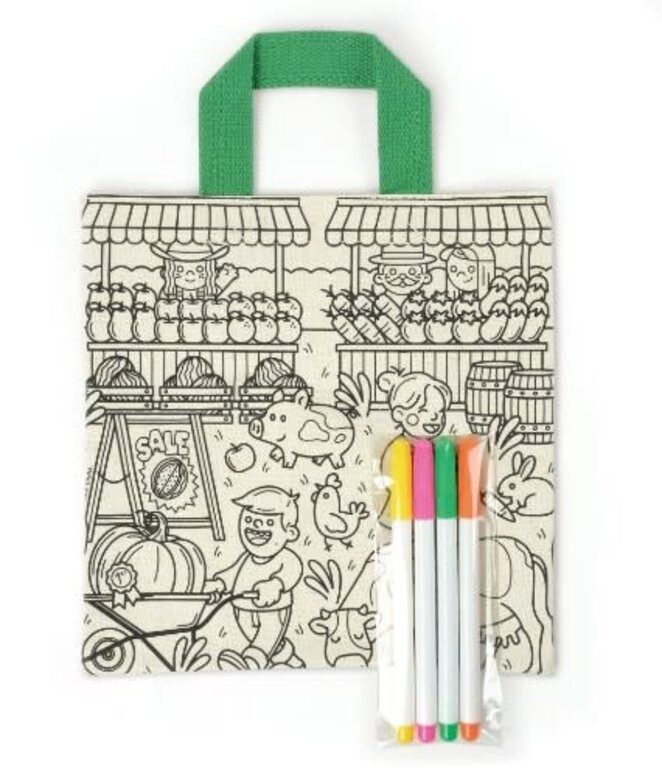 Fred & Friends Kit and Cadoodle Color-In Tote Bag