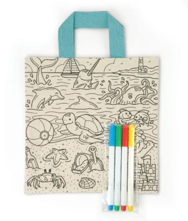 Fred & Friends Kit and Cadoodle Color-In Tote Bag